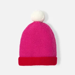 Accessoires-Jacadi Bonnet Love Maille collection solidaire - ROSE/ROUGE