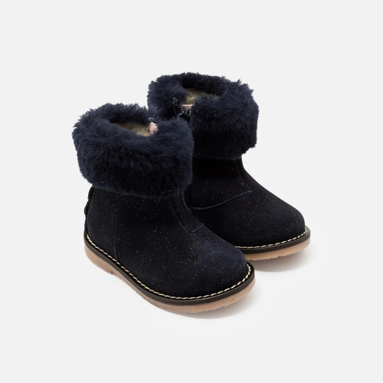 Chaussures Fourrées|Boots Et Botillons-Jacadi Bottines fourrées bébé fille - marine MARINE JACADI
