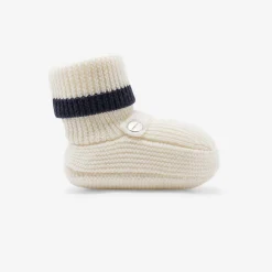 Accessoires-Jacadi Bottons bébé en laine - BLANC/MARINE