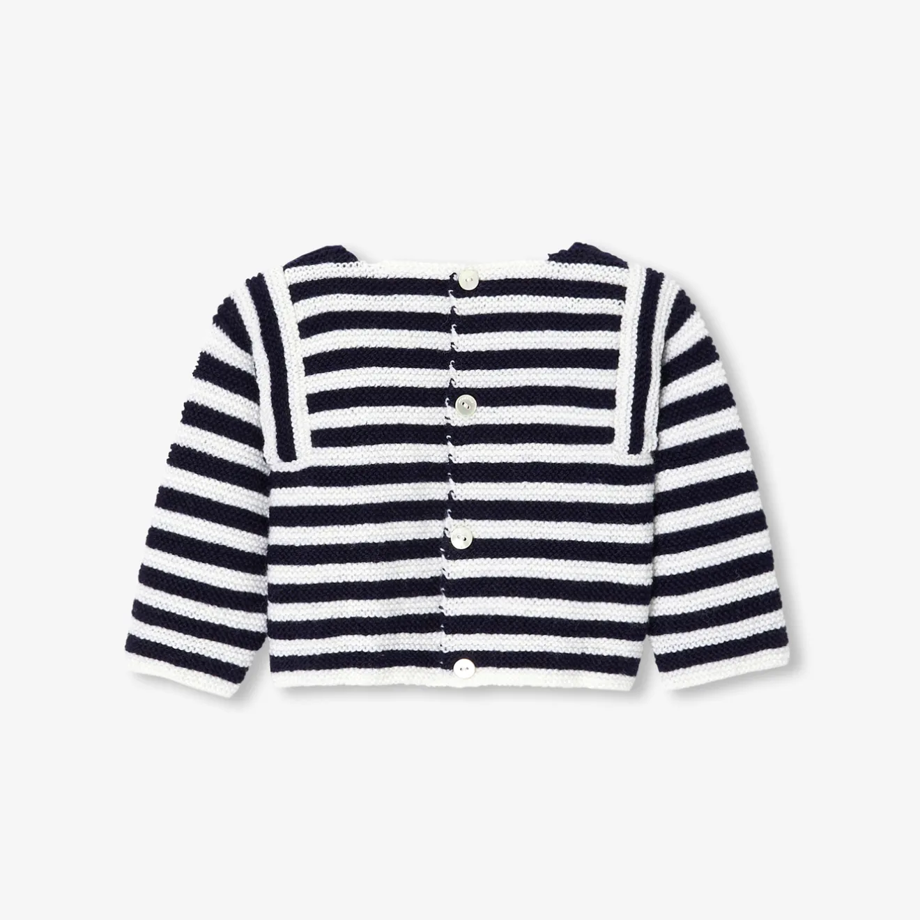 Pull, Sweat Et Cardigan-Jacadi Brassière Love Maille Collection Solidaire - ECRU/MARINE