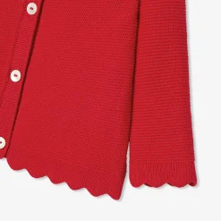 Pull, Sweat Et Cardigan-Jacadi Cardigan bébé fille en point mousse - ROUGE TOMATE