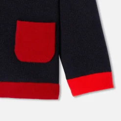 Pull, Sweat Et Cardigan-Jacadi Cardigan bébé garçon - MARINE/ROUGE