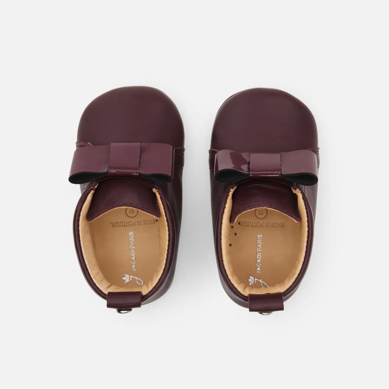 Chaussons|Chaussures-Jacadi Chaussons bébé fille en cuir - BORDEAUX