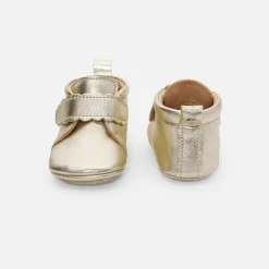 Chaussons|Chaussures-Jacadi Chaussons bébé fille en cuir irisé - OR