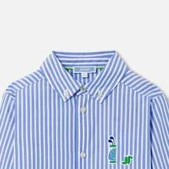 Chemise-Jacadi Chemise enfant garçon en popeline rayée - BLANC/BLEU