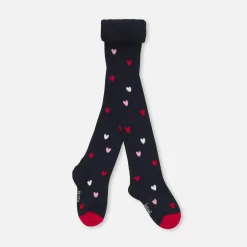 Accessoires-Jacadi Collants enfant fille cœurs - MARINE/ROUGE