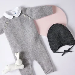 Combinaison, Barboteuse Et Ensemble-Jacadi Combinaison bébé en cachemire - gris chine clair GRIS CHINE CLAIR JACADI