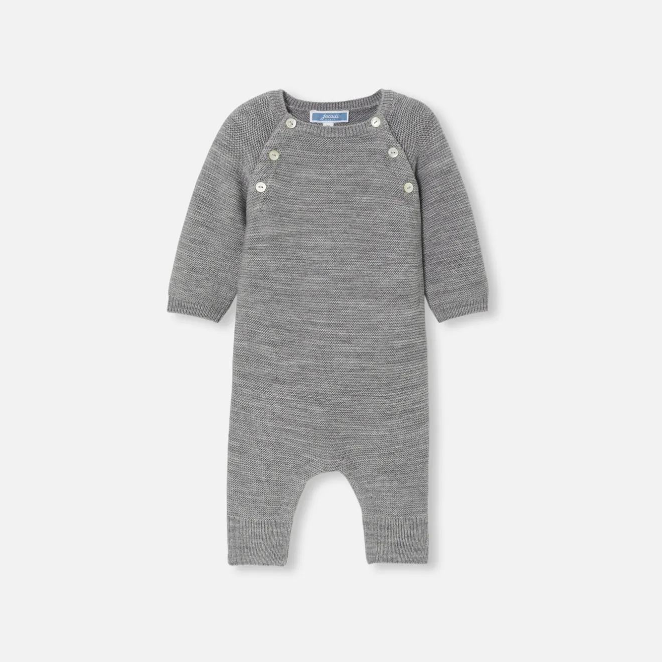 Combinaison, Barboteuse Et Ensemble-Jacadi Combinaison bébé en laine mérinos - gris chine clair GRIS CHINE CLAIR JACADI