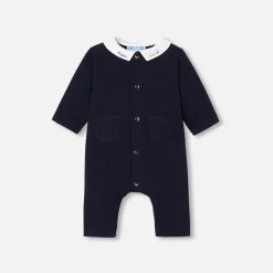 Combinaison, Barboteuse Et Ensemble-Jacadi Combinaison bébé garçon en jersey quilté - MARINE CLAIR