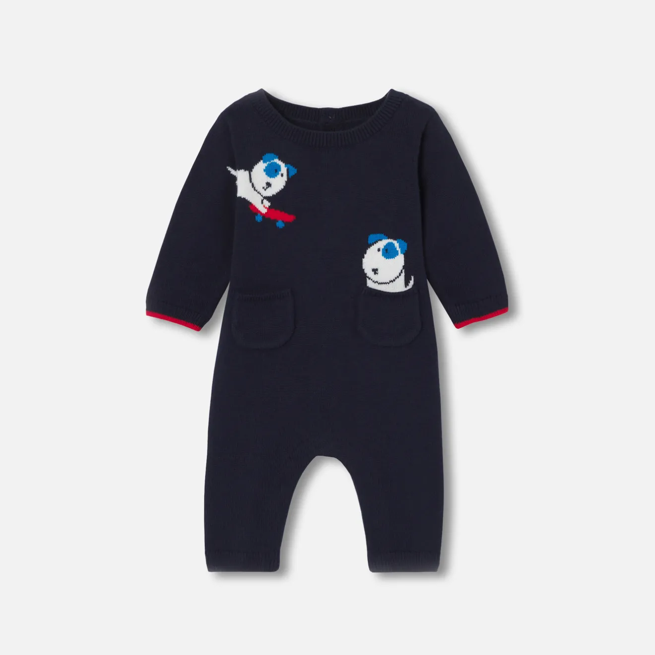 Combinaison, Barboteuse Et Ensemble-Jacadi Combinaison bébé garçon en tricot - lore MARINE/MULTICO