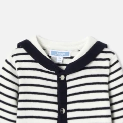 Combinaison, Barboteuse Et Ensemble-Jacadi Combinaison bébé garçon en tricot - MARINE/BLANC
