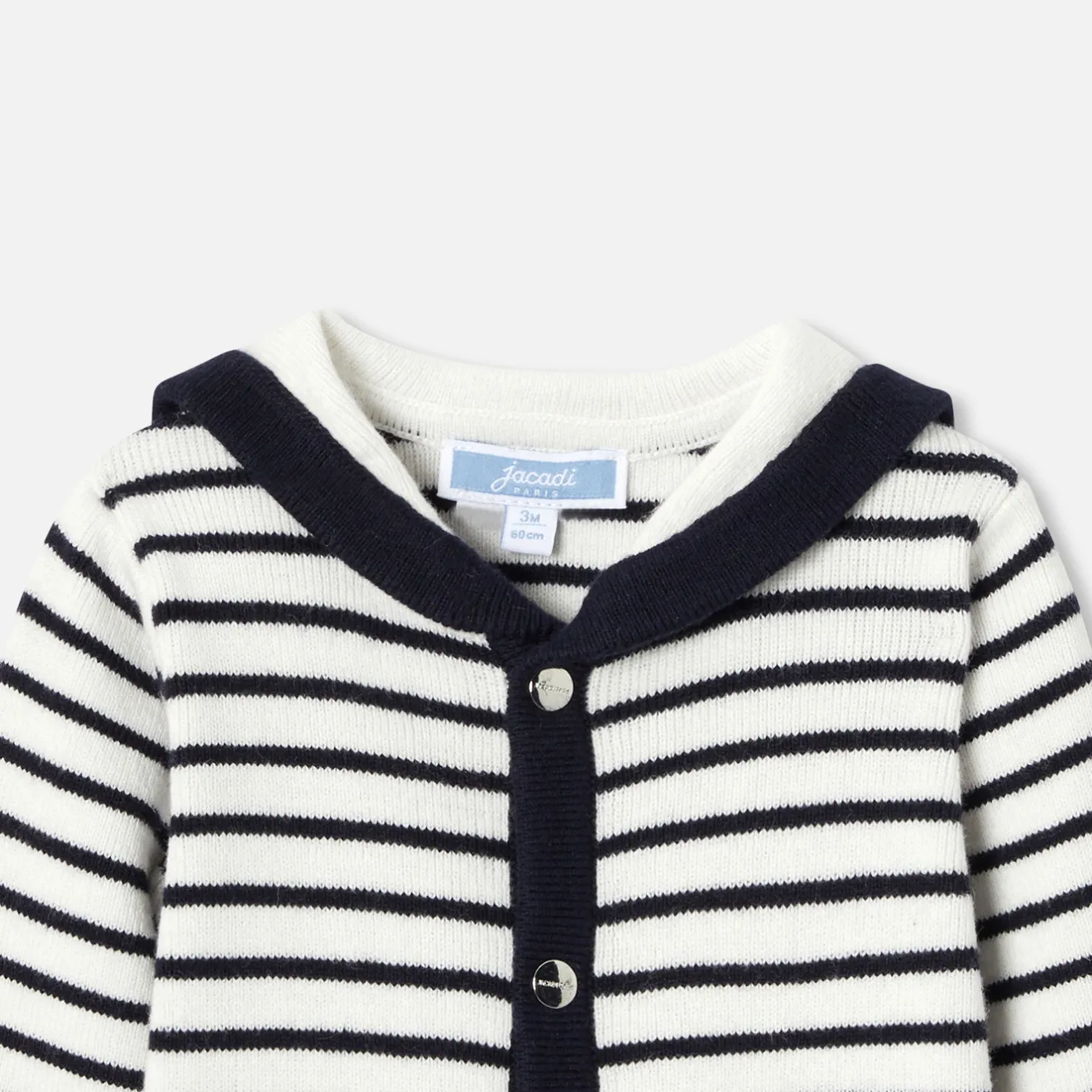 Combinaison, Barboteuse Et Ensemble-Jacadi Combinaison bébé garçon en tricot - MARINE/BLANC