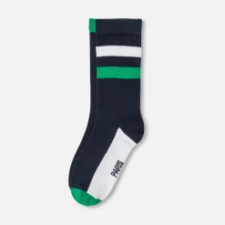 Accessoires-Jacadi Duo de chaussettes enfant garçon - lore MARINE/MULTICO