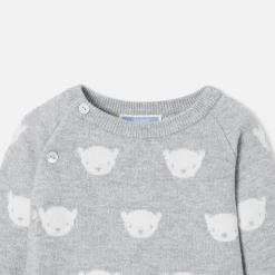 Combinaison, Barboteuse Et Ensemble-Jacadi Ensemble bébé en tricot jersey - GRIS/ECRU