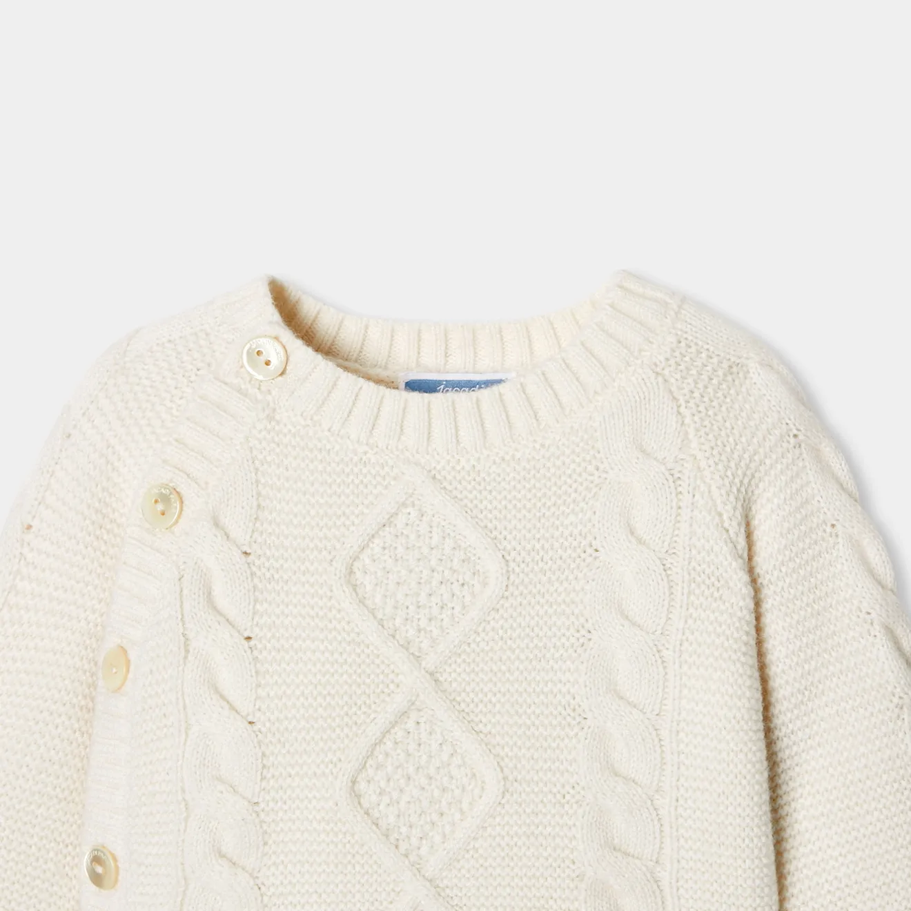 Combinaison, Barboteuse Et Ensemble-Jacadi Ensemble bébé en tricot torsadé - blanc doux BLANC DOUX JACADI