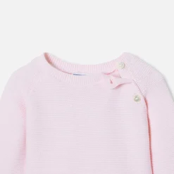 Combinaison, Barboteuse Et Ensemble-Jacadi Ensemble bébé fille en point mousse - rose pale ROSE PALE JACADI
