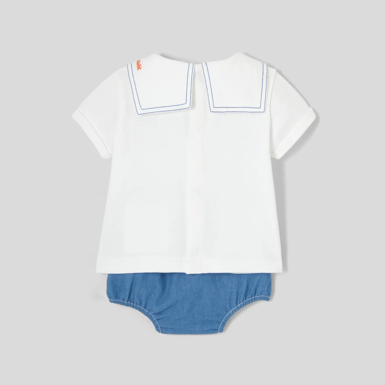 Combinaison, Barboteuse Et Ensemble-Jacadi Ensemble bébé garçon - BLANC/BLEU
