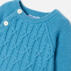 Combinaison, Barboteuse Et Ensemble-Jacadi Ensemble bébé garçon en tricot - BLEU DE PRUSSE