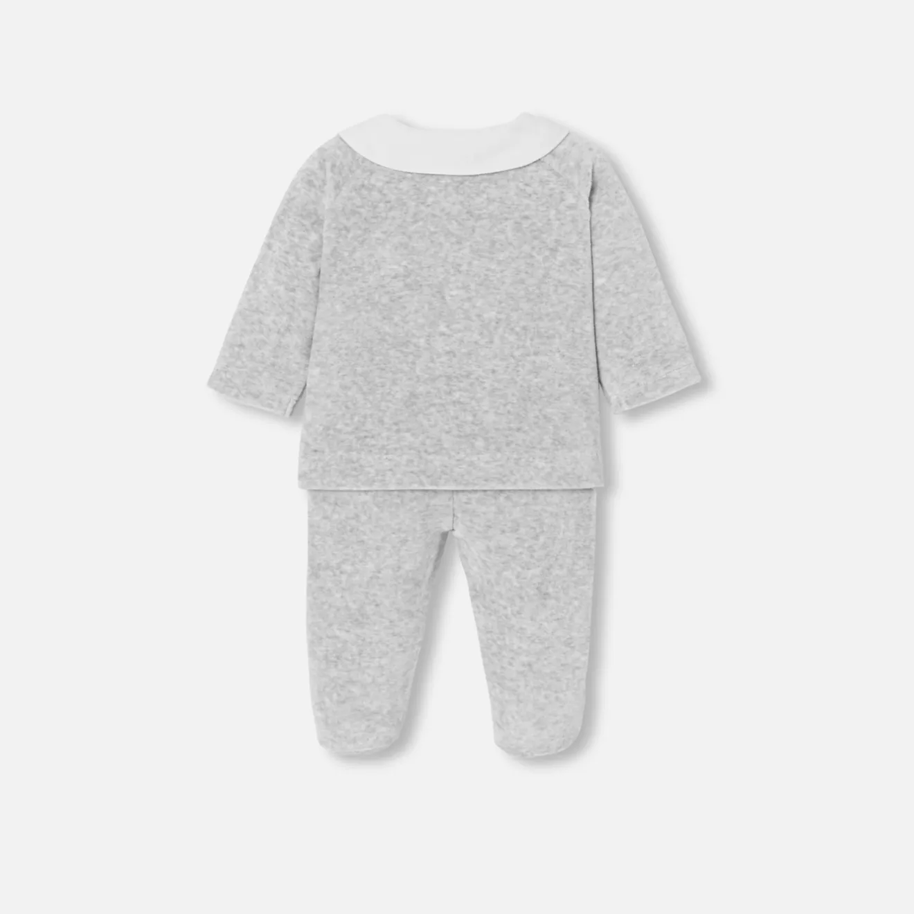 Combinaison, Barboteuse Et Ensemble-Jacadi Ensemble confort bébé en velours - gris chine clair GRIS CHINE CLAIR JACADI