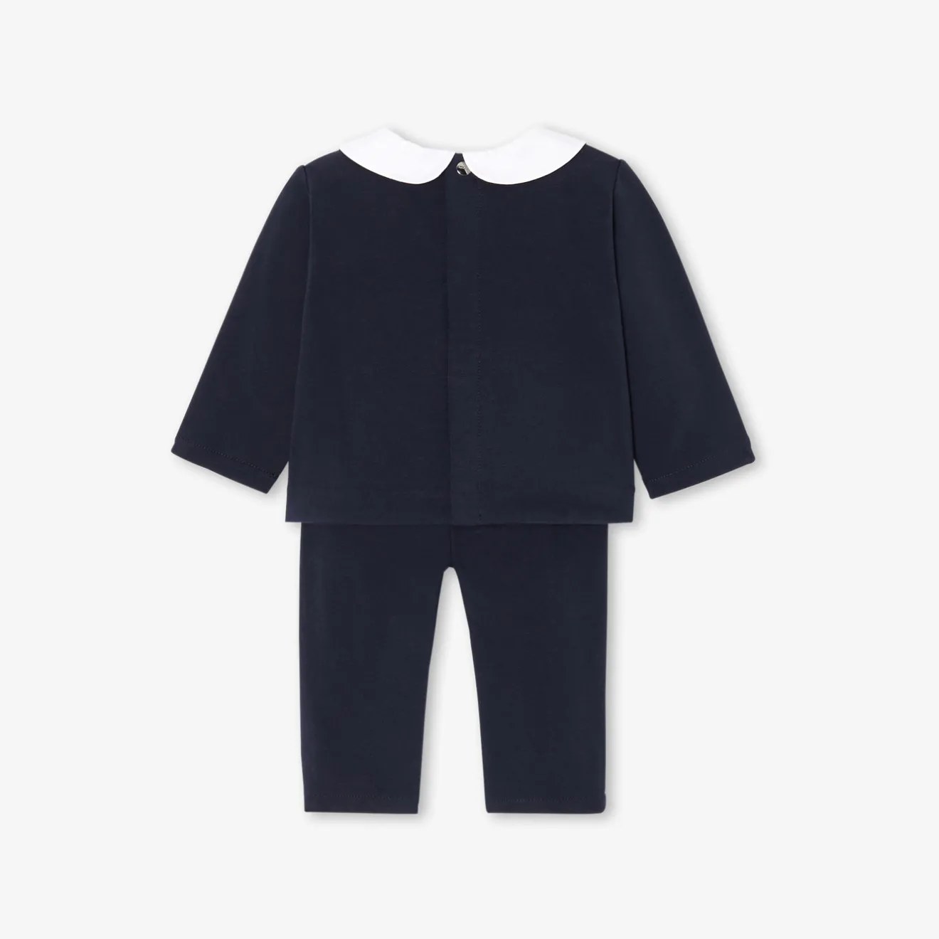 Combinaison, Barboteuse Et Ensemble-Jacadi Ensemble confort bébé fille en molleton - MARINE CLAIR
