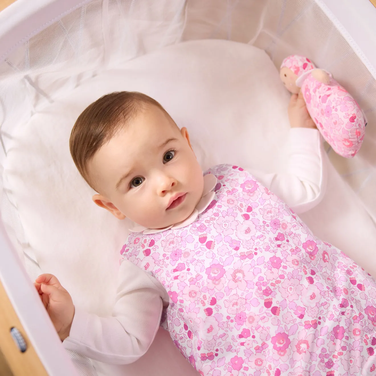 Gigoteuse, Couverture|Gigoteuses Et Couvertures-Jacadi Gigoteuse bébé 0-6 mois en tissu Liberty - lore ROSE/MULTICO