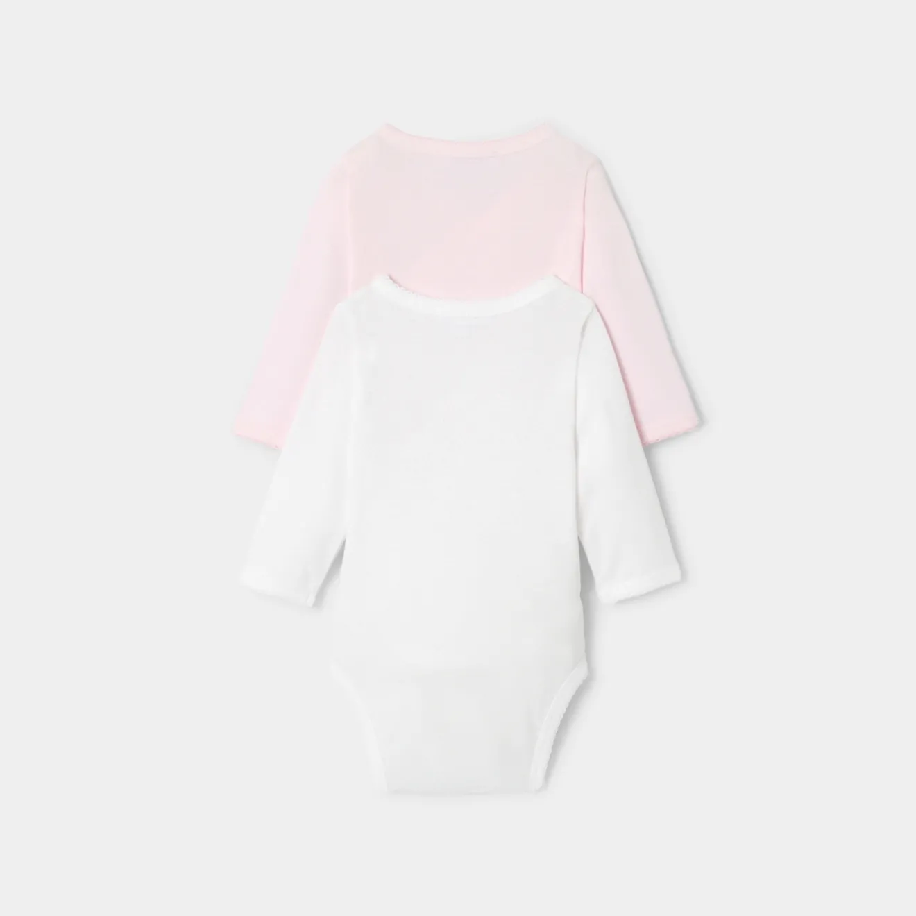 Body-Jacadi Lot de 2 bodies manches longues bébé fille - ROSE/BLANC