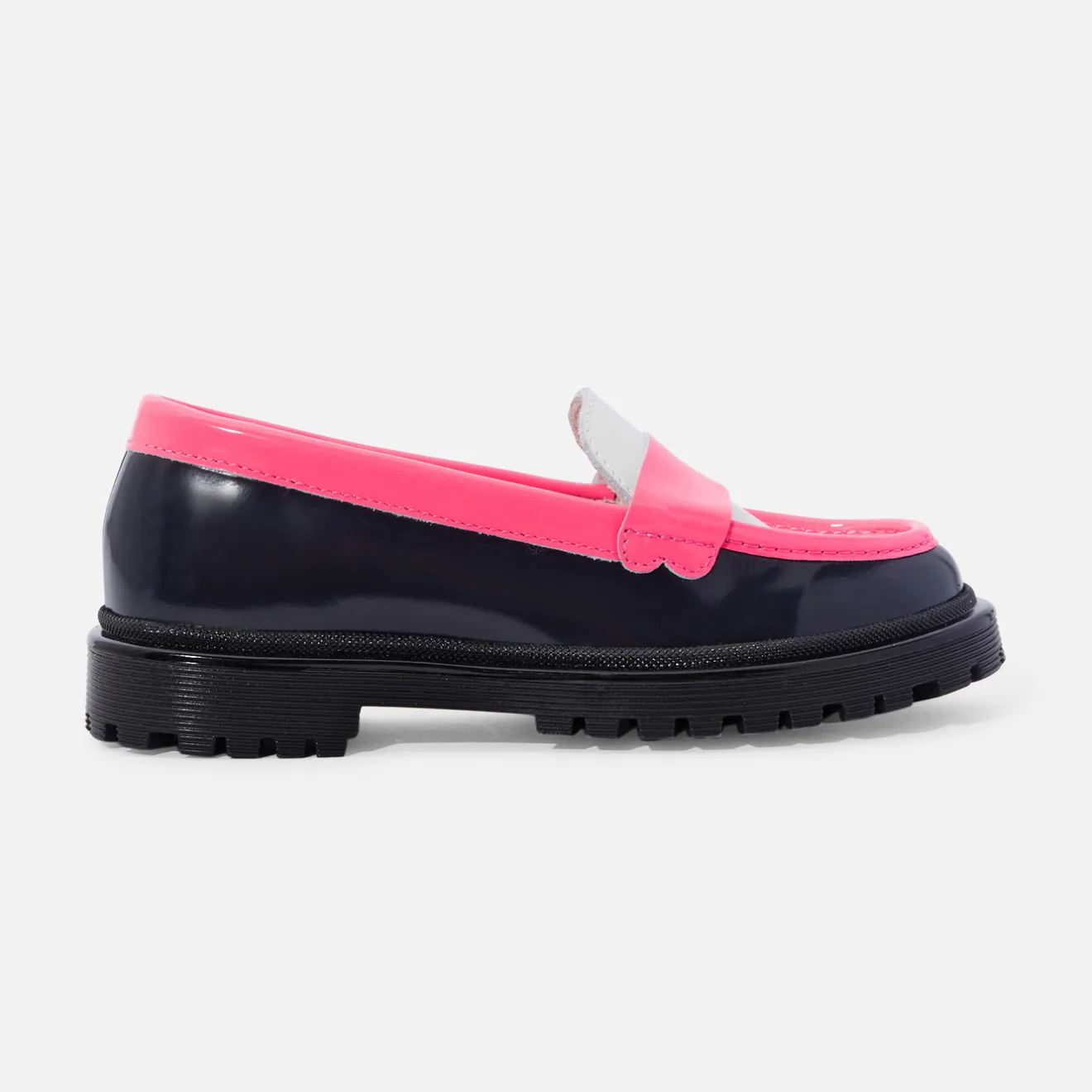 Derbies Et Mocassins|Chaussures-Jacadi Mocassins enfant fille en cuir glacé - lore BLEU/MULTICO