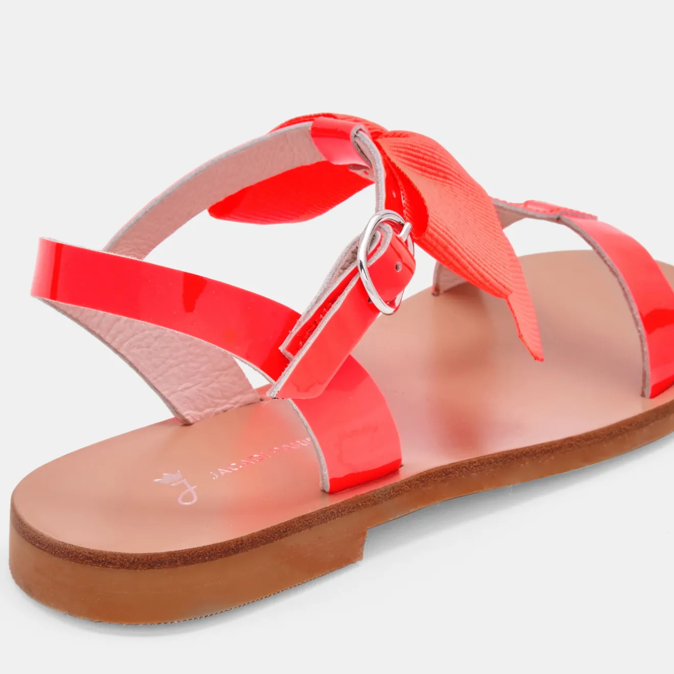 Sandales Et Nu-Pieds|Chaussures-Jacadi Nu-pieds enfant fille en cuir verni - ROSE FLUO