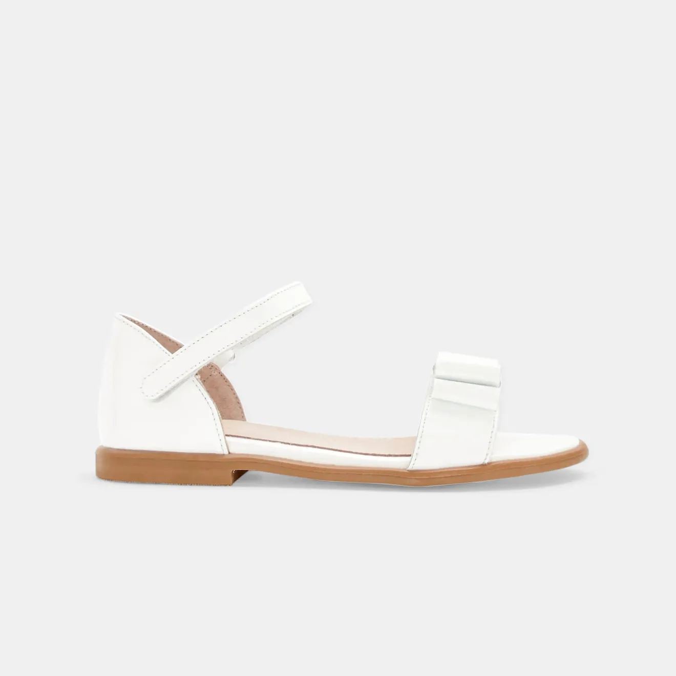 Sandales Et Nu-Pieds|Chaussures-Jacadi Nu-pieds enfant fille en cuir verni - blanc BLANC JACADI