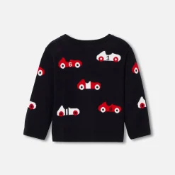 Pull, Sweat Et Cardigan-Jacadi Pull bébé garçon en coton - MARINE/ROUGE