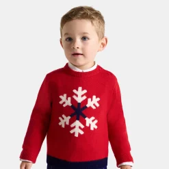 Pull, Sweat Et Cardigan-Jacadi Pull bébé garçon intarsia flocon - ROUGE BRIQUE
