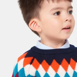 Pull, Sweat Et Cardigan-Jacadi Pull en jacquard bébé garçon - lore MARINE/MULTICO