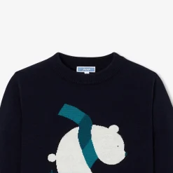 Pull, Sweat Et Cardigan-Jacadi Pull enfant garçon motif ours - marine MARINE JACADI