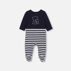 Pyjama|Pyjama-Jacadi Pyjama bébé en molleton - MARINE/BLANC
