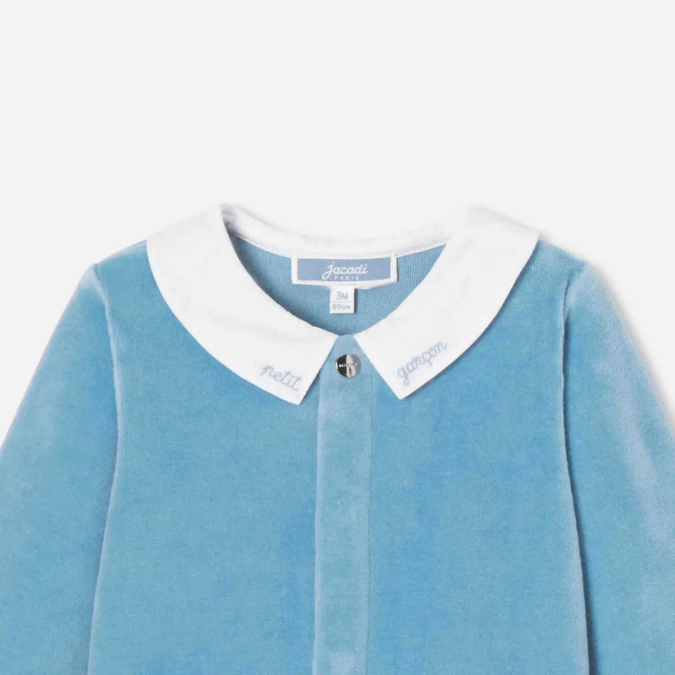 Pyjama|Pyjama-Jacadi Pyjama bébé garçon en velours - BLEU DEAU