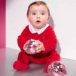 Pyjama|Pyjama-Jacadi Pyjama de Noël bébé en velours - rouge ROUGE JACADI