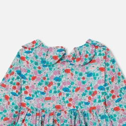 Robe-Jacadi Robe bébé fille en Tissu Liberty BLANC/MULTICO