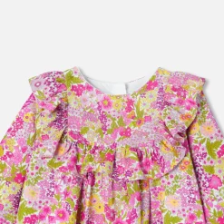 Robe-Jacadi Robe bébé fille en velours Tissu Liberty - lore BLANC/MULTICO