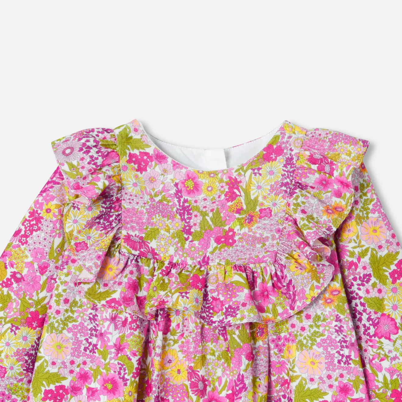 Robe-Jacadi Robe bébé fille en velours Tissu Liberty - lore BLANC/MULTICO
