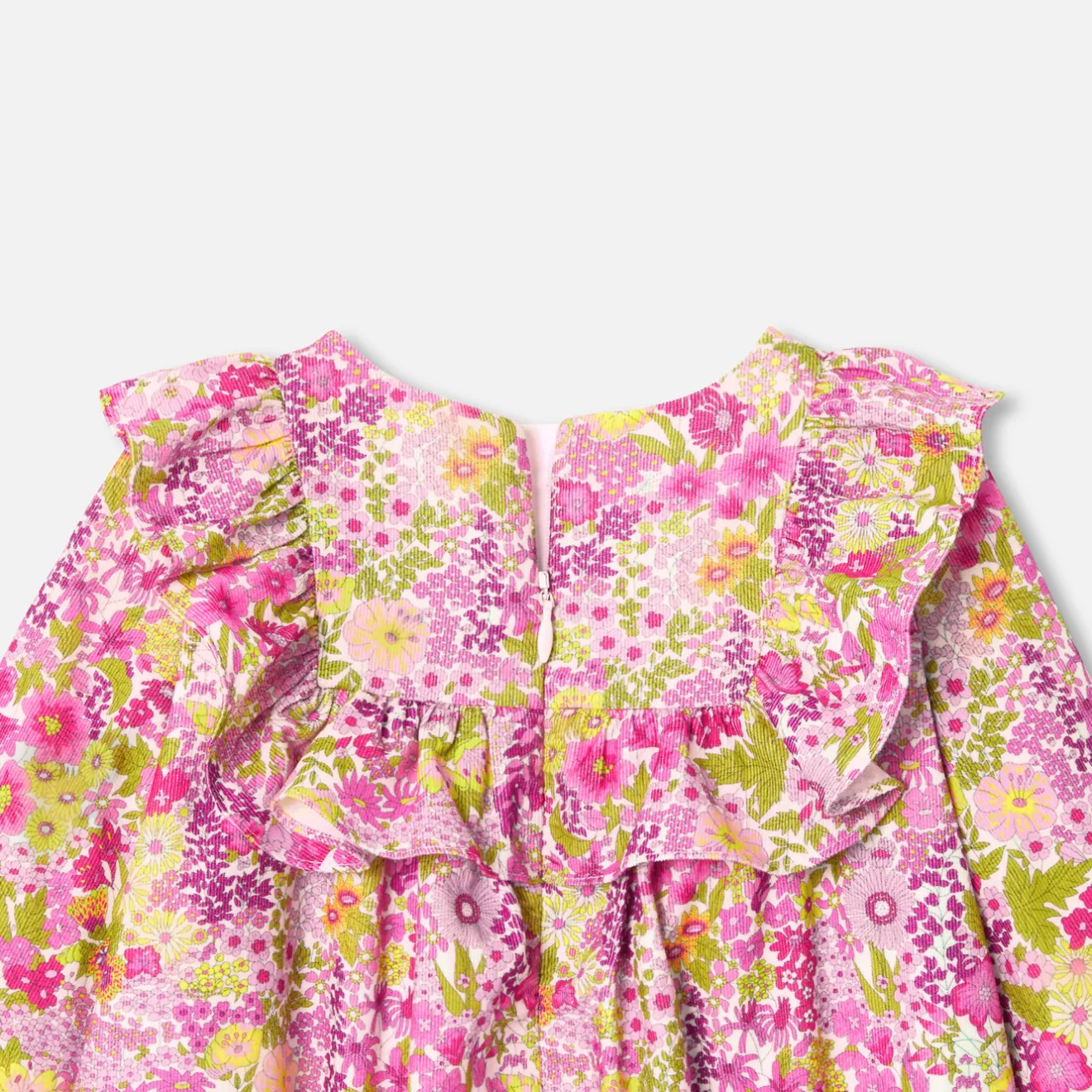 Robe-Jacadi Robe bébé fille en velours Tissu Liberty - lore BLANC/MULTICO