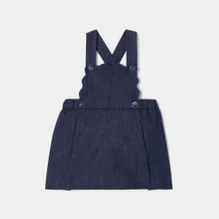 Robe-Jacadi Robe chasuble bébé fille en jean - DENIM FONCE
