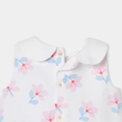 Robe-Jacadi Robe chasuble bébé fille en piqué de coton - lore BLANC/MULTICO