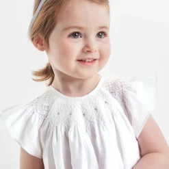 Robe-Jacadi Robe de cérémonie en lin bébé fille - blanc BLANC JACADI