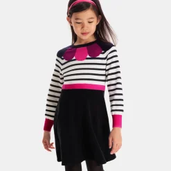 Robe Et Jupe-Jacadi Robe manches longues enfant fille - BLANC/MARINE