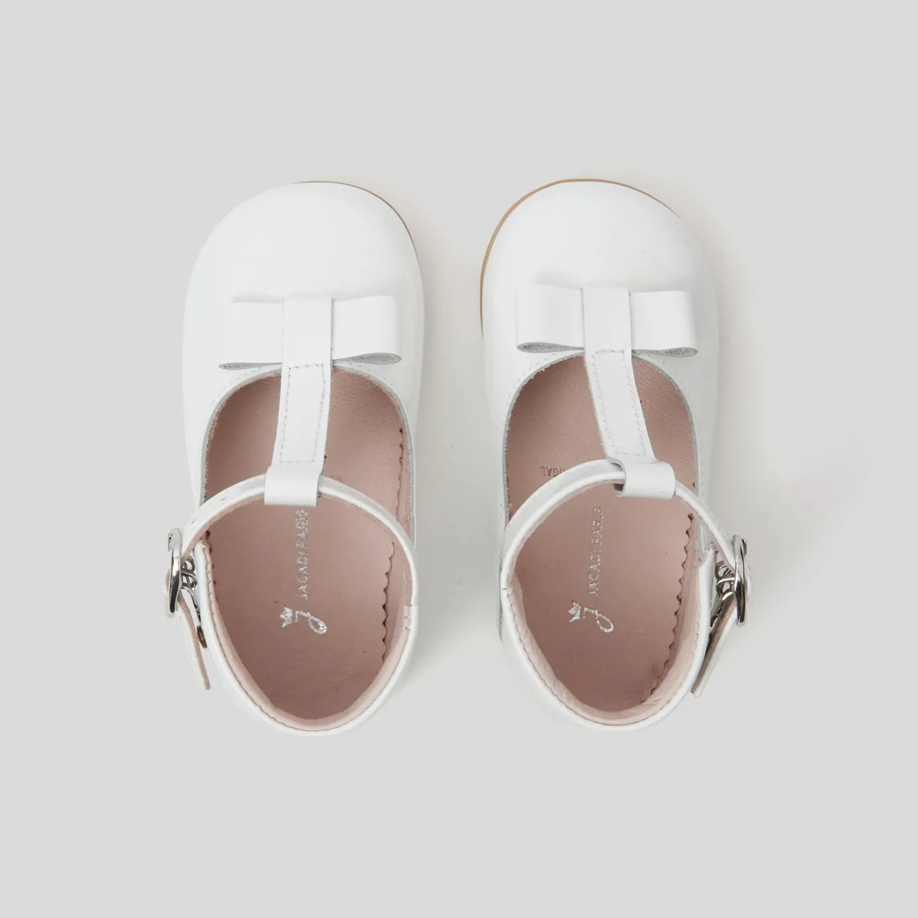 Babies, Charles Ix, Salomés Et Ballerines|Chaussures-Jacadi Salomés bébé fille en cuir lisse - blanc BLANC JACADI