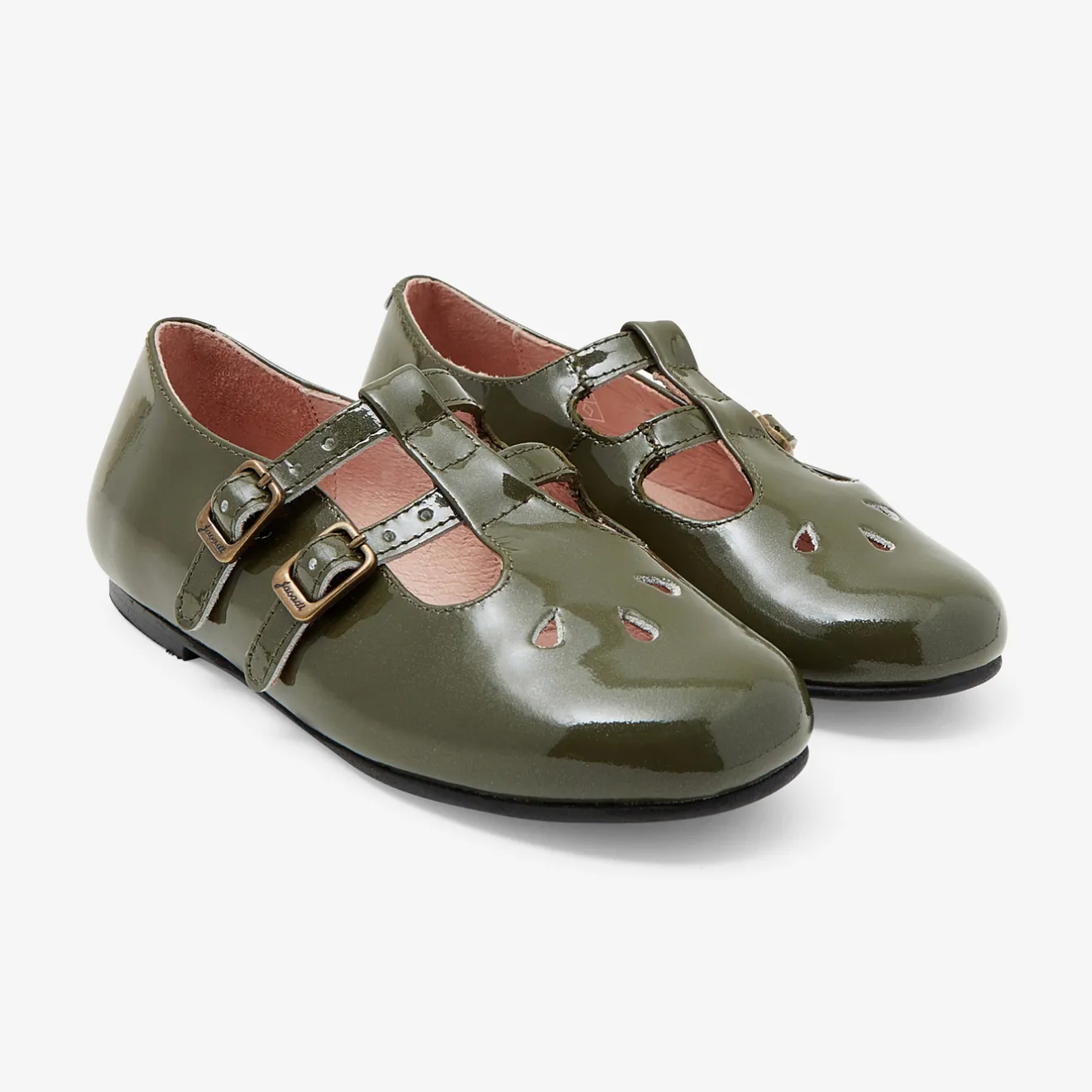 Babies, Charles Ix, Salomés Et Ballerines|Chaussures-Jacadi Salomés enfant fille en cuir verni - KAKI