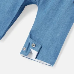 Combinaison, Barboteuse Et Ensemble-Jacadi Salopette bébé fille en jean - DENIM FONCE