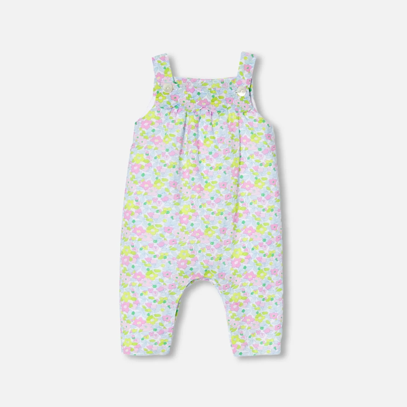 Combinaison, Barboteuse Et Ensemble-Jacadi Salopette bébé fille en tissu Liberty - lore BLANC/MULTICO
