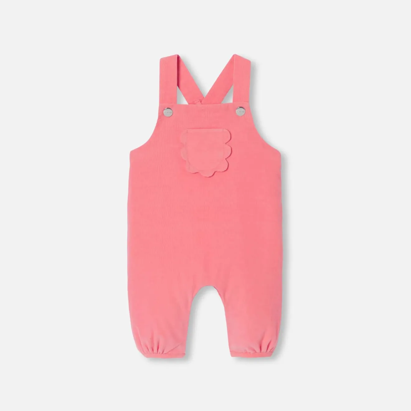 Combinaison, Barboteuse Et Ensemble-Jacadi Salopette bébé fille en velours - CORAIL