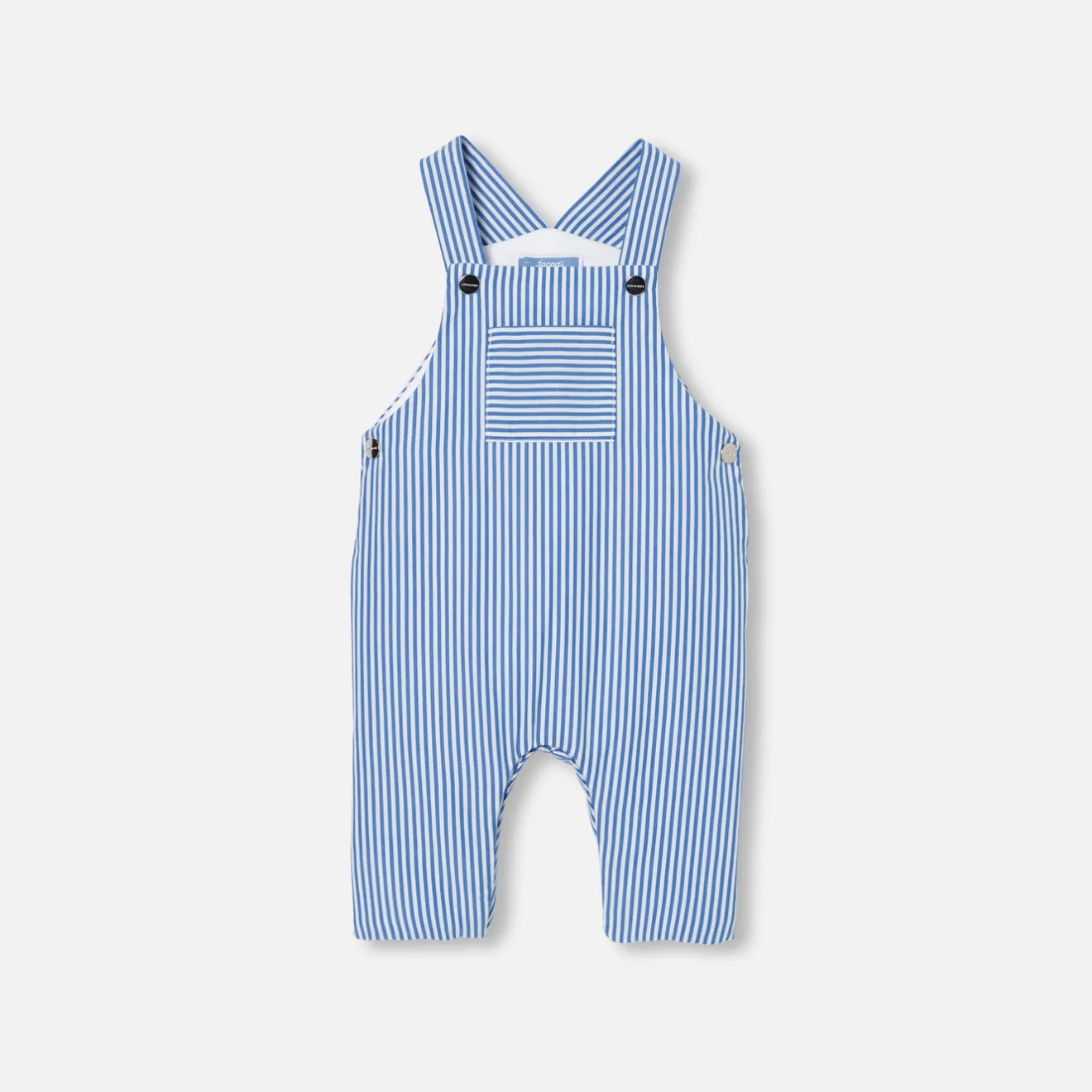 Combinaison, Barboteuse Et Ensemble-Jacadi Salopette bébé garçon en popeline - BLANC/BLEU